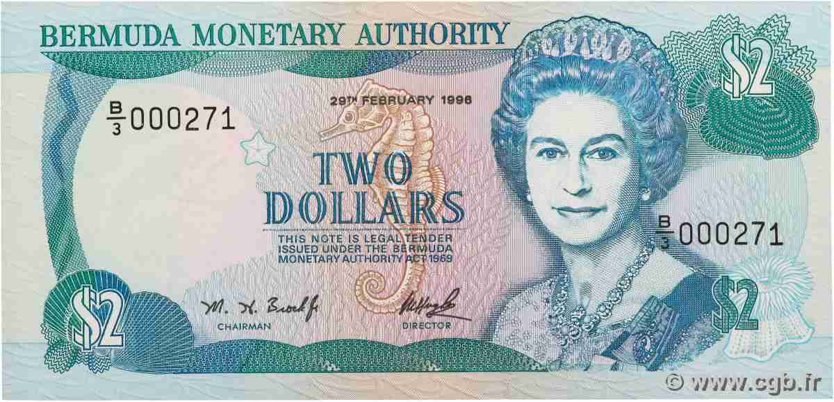 2 Dollars BERMUDES  1996 P.40Aa NEUF
