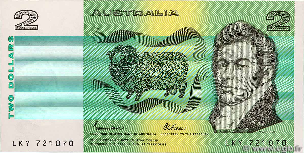 2 Dollars AUSTRALIEN  1985 P.43e ST