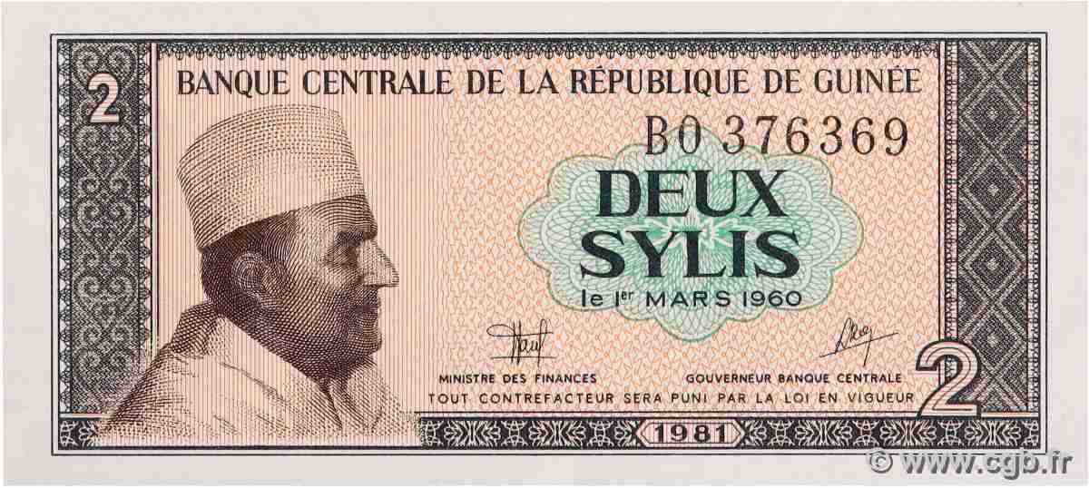 2 Sylis GUINEA  1981 P.21a ST