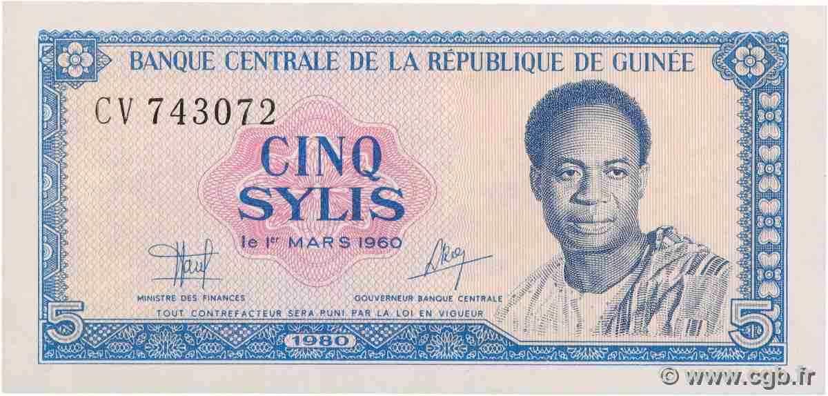 5 Sylis GUINEA  1980 P.22a ST