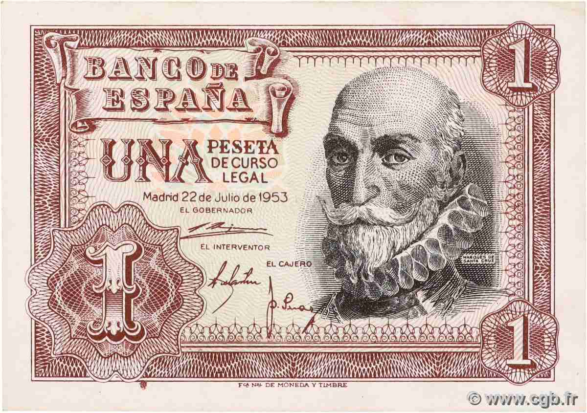 1 Peseta ESPAGNE  1953 P.144a NEUF