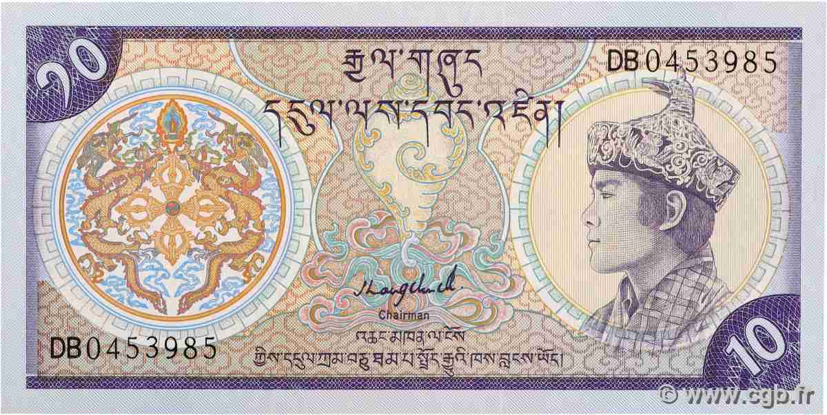10 Ngultrum BHUTAN  1992 P.15b fST+