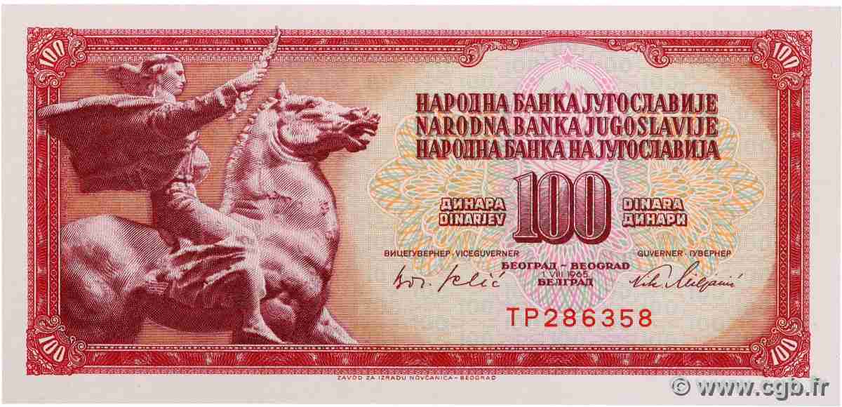 100 Dinara JUGOSLAWIEN  1965 P.080b ST