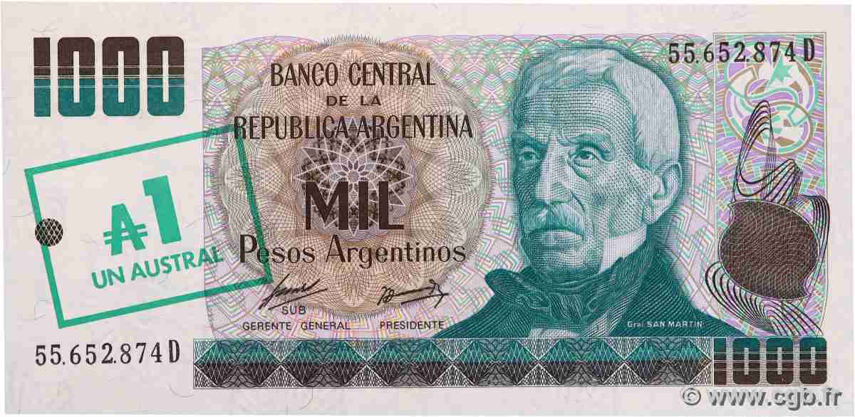 1 Austral ARGENTINIEN  1985 P.320 ST