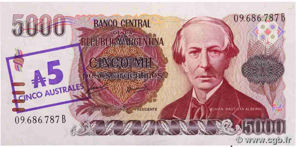 5 Australes ARGENTINIEN  1985 P.321 ST