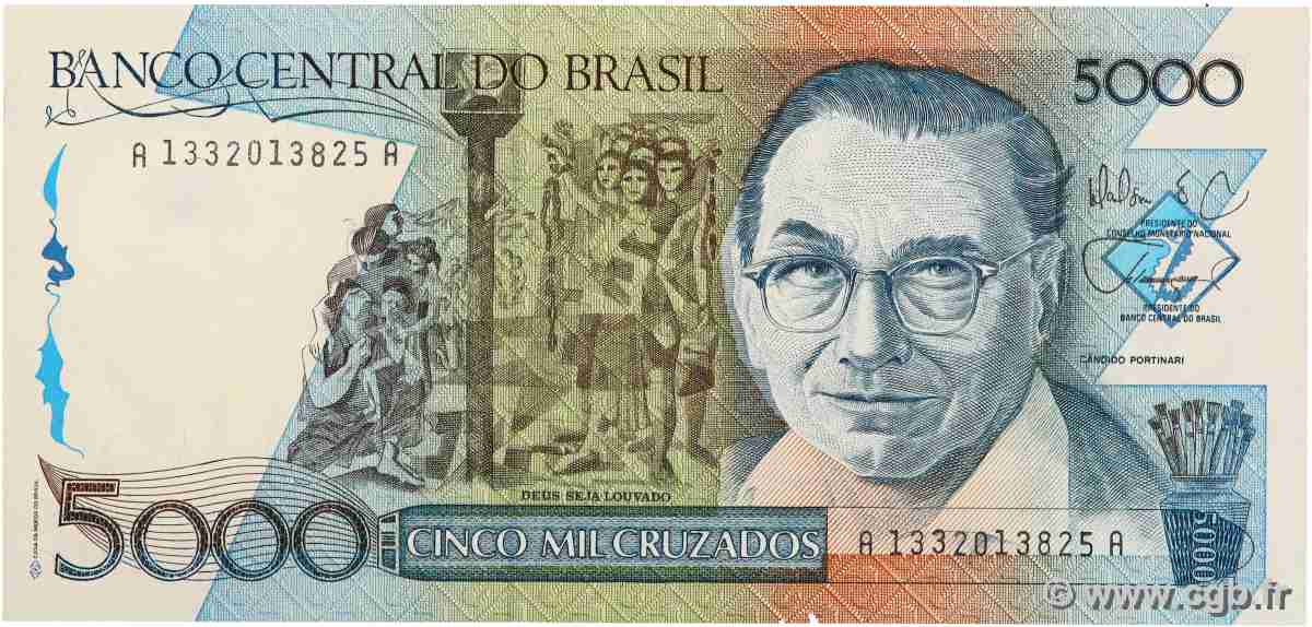 5000 Cruzados BRÉSIL  1988 P.214a NEUF