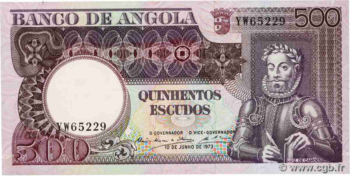 500 Escudos ANGOLA  1973 P.107 pr.NEUF