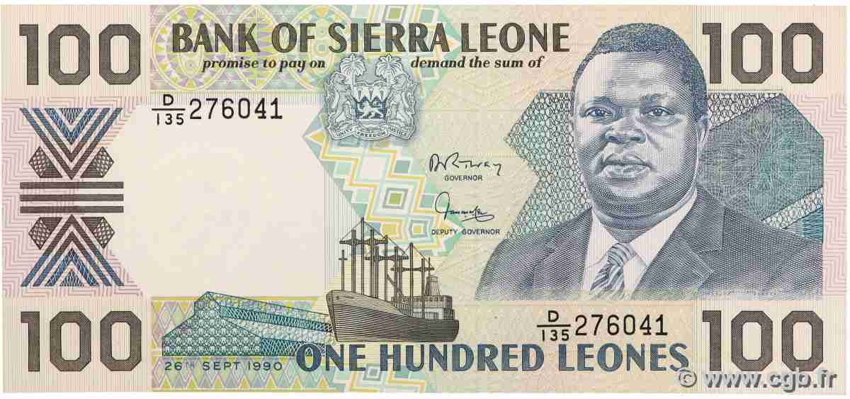 100 Leones SIERRA LEONE  1990 P.18c ST