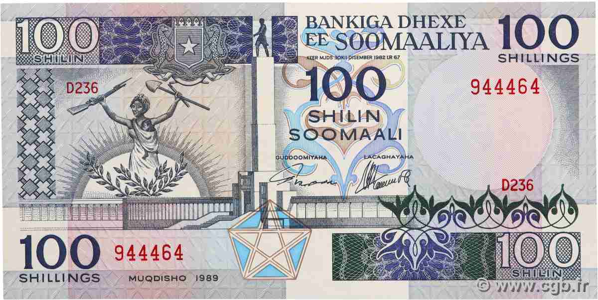 100 Shilin SOMALIA  1989 P.35d FDC