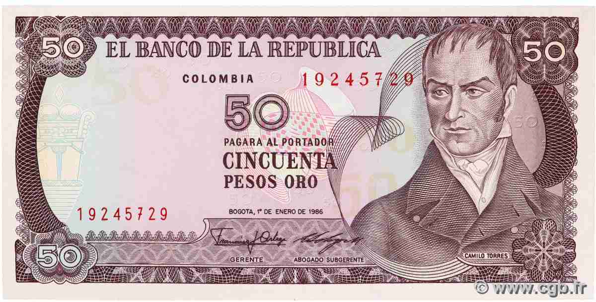 50 Pesos Oro COLOMBIE  1986 P.425b NEUF