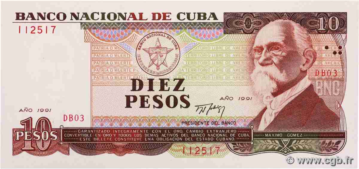 10 Pesos CUBA  1991 P.109 NEUF