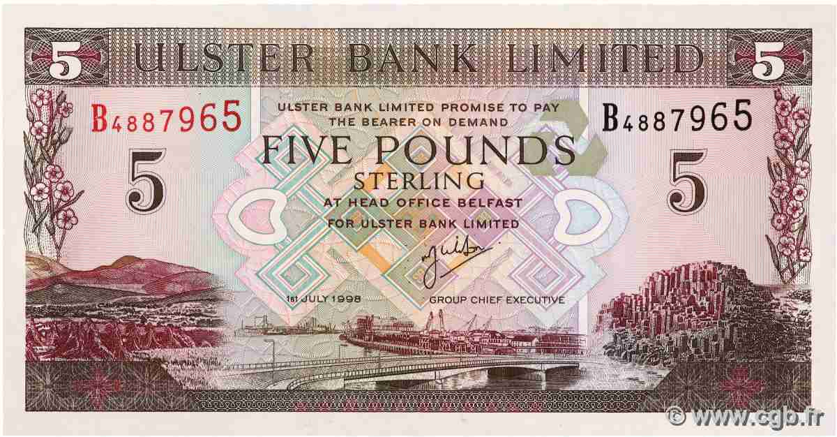 5 Pounds IRLANDE DU NORD  1998 P.335b NEUF