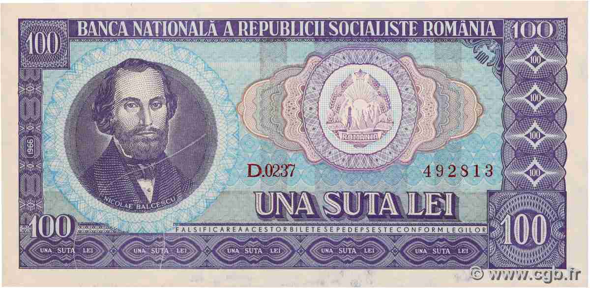 100 Lei RUMÄNIEN  1966 P.097a ST