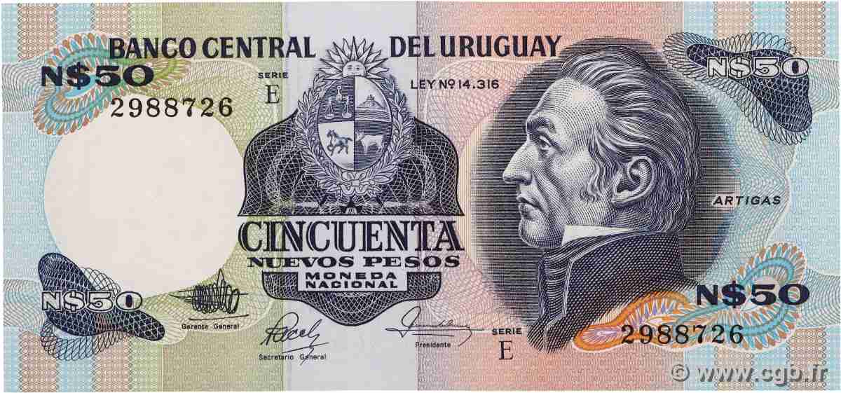 50 Nuevos Pesos URUGUAY  1987 P.061d NEUF