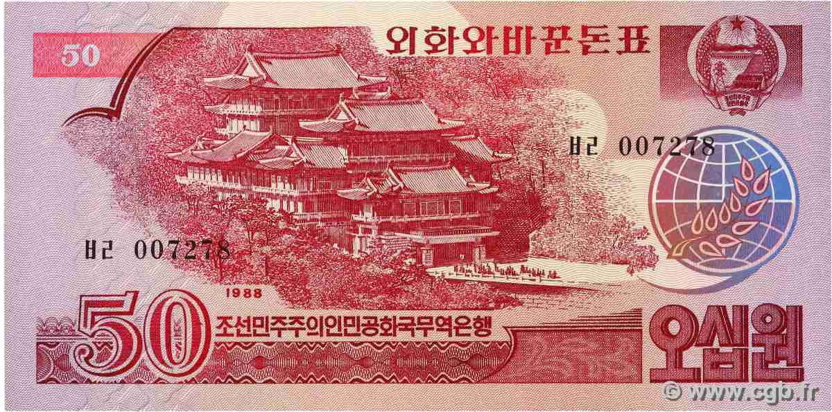 50 Won CORÉE DU NORD  1988 P.38 NEUF