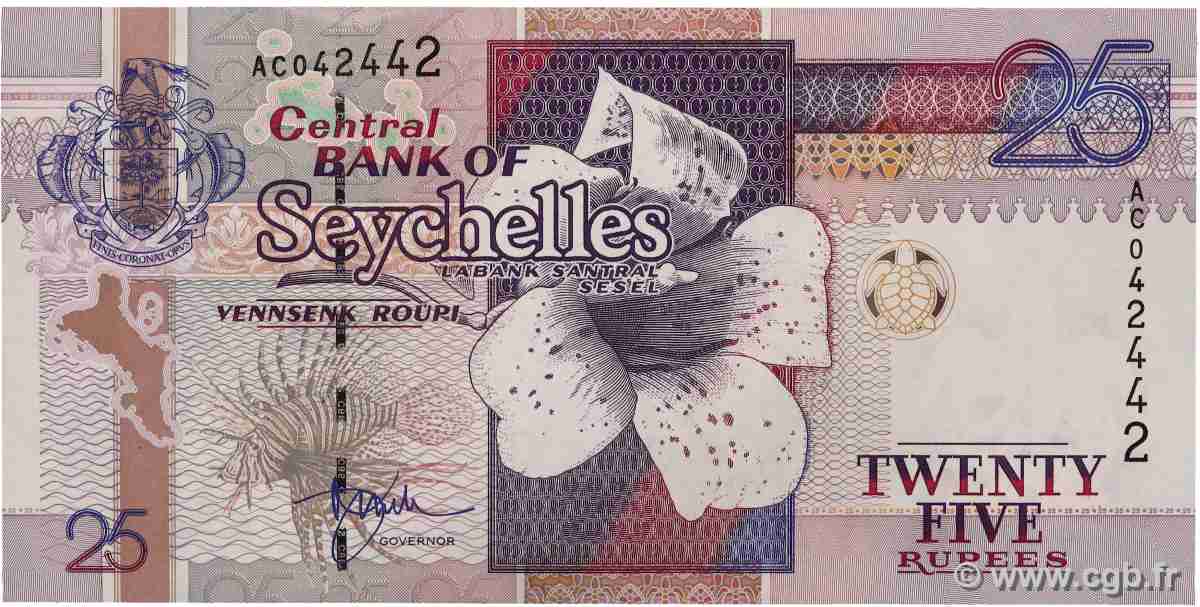 25 Rupees SEYCHELLES  1998 P.37a UNC-