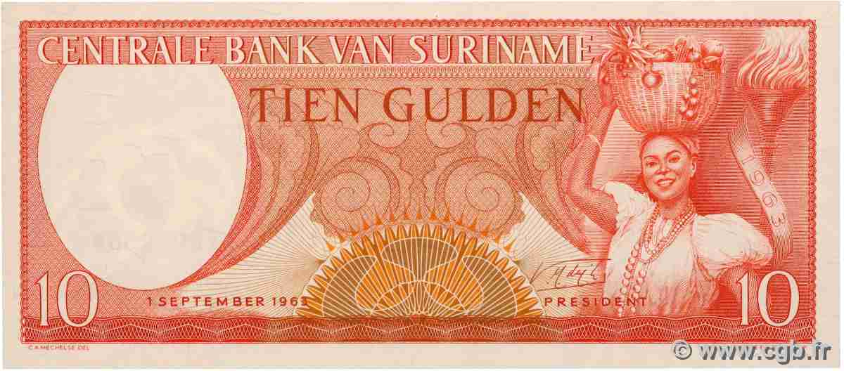 10 Gulden SURINAM  1963 P.121b fST+