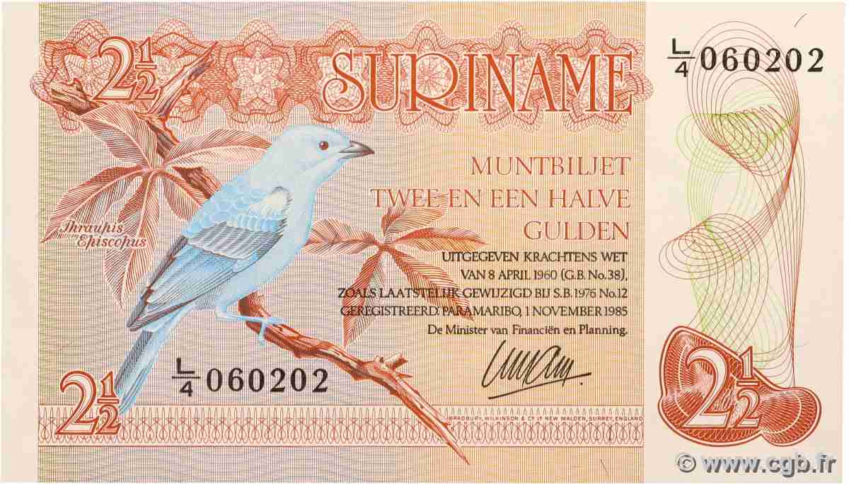 2,5 Gulden SURINAM  1985 P.119a NEUF