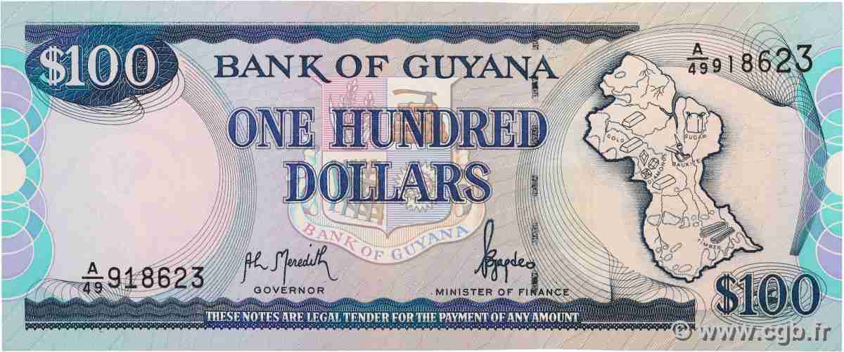 100 Dollars GUYANA  1989 P.31 NEUF