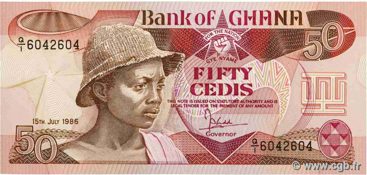 50 Cedis GHANA  1986 P.25 ST