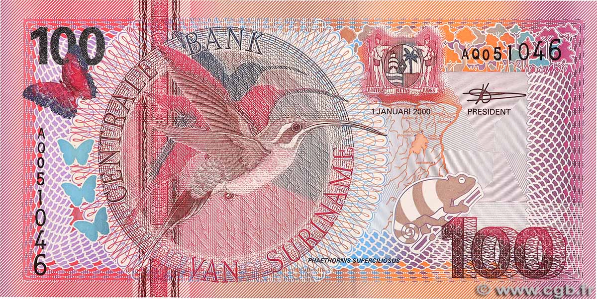 100 Gulden SURINAM  2000 P.149 ST