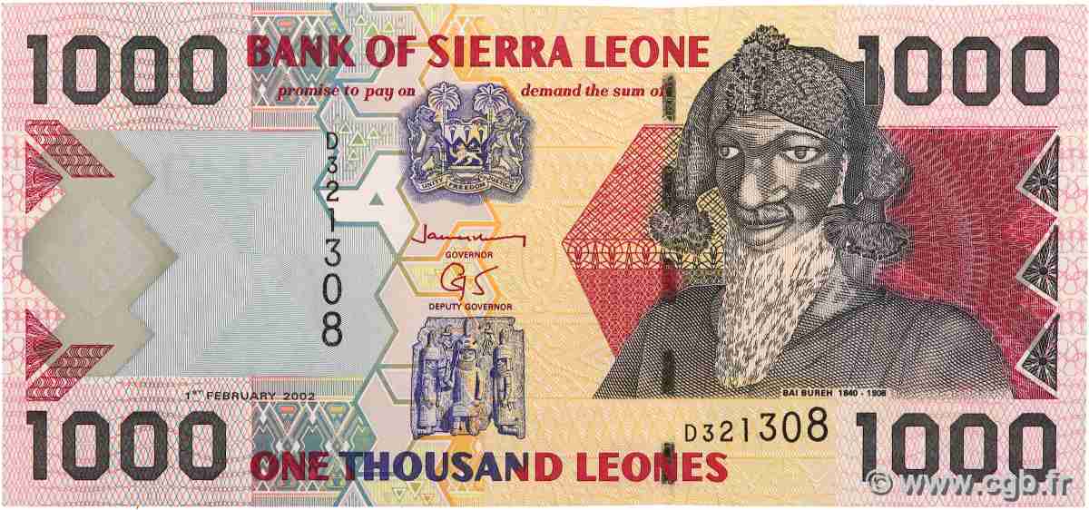 1000 Leones SIERRA LEONE  2002 P.24a ST