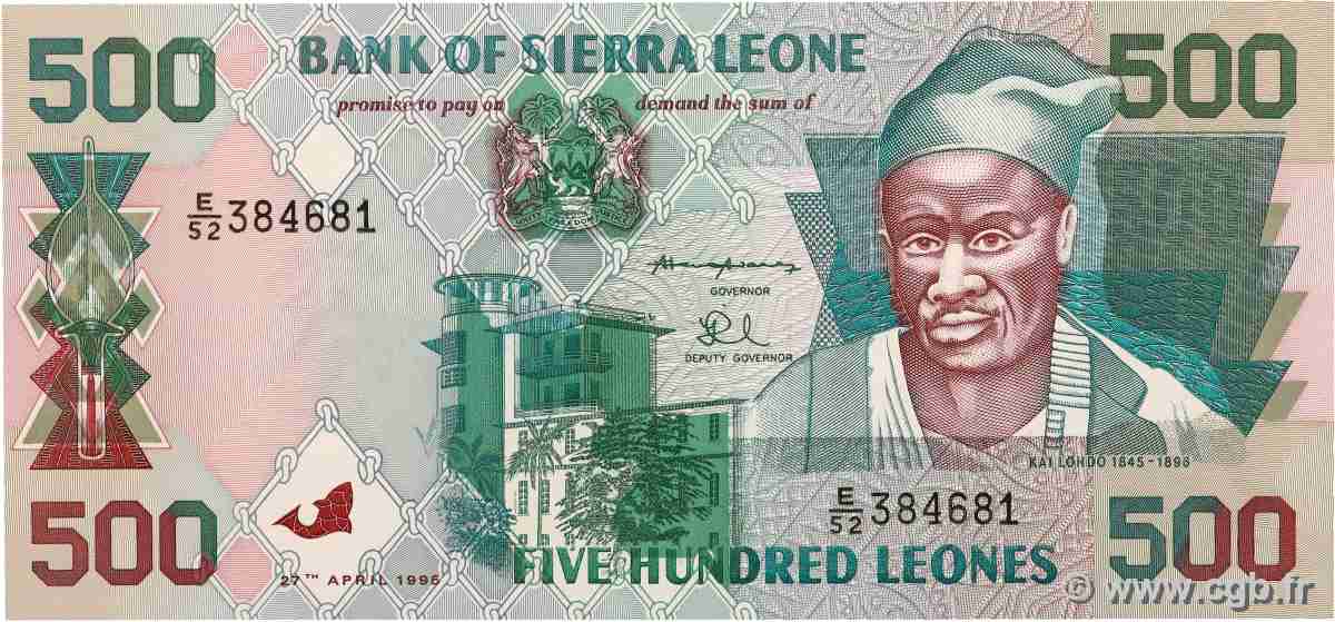 500 Leones SIERRA LEONE  1998 P.23b UNC