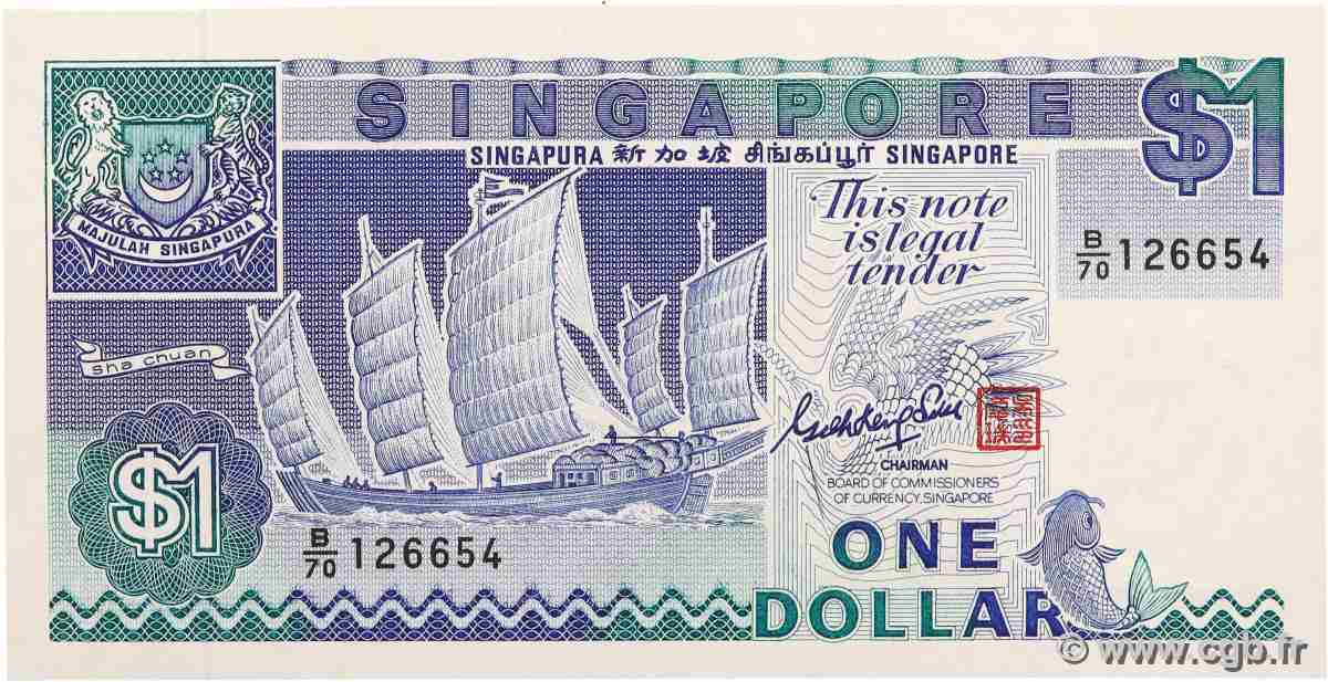 1 Dollar SINGAPORE  1987 P.18a UNC