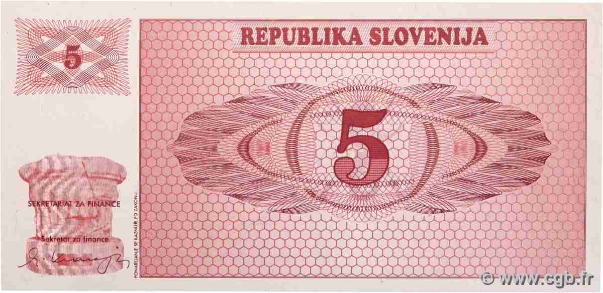 5 Tolarjev SLOVENIA  1990 P.03a UNC