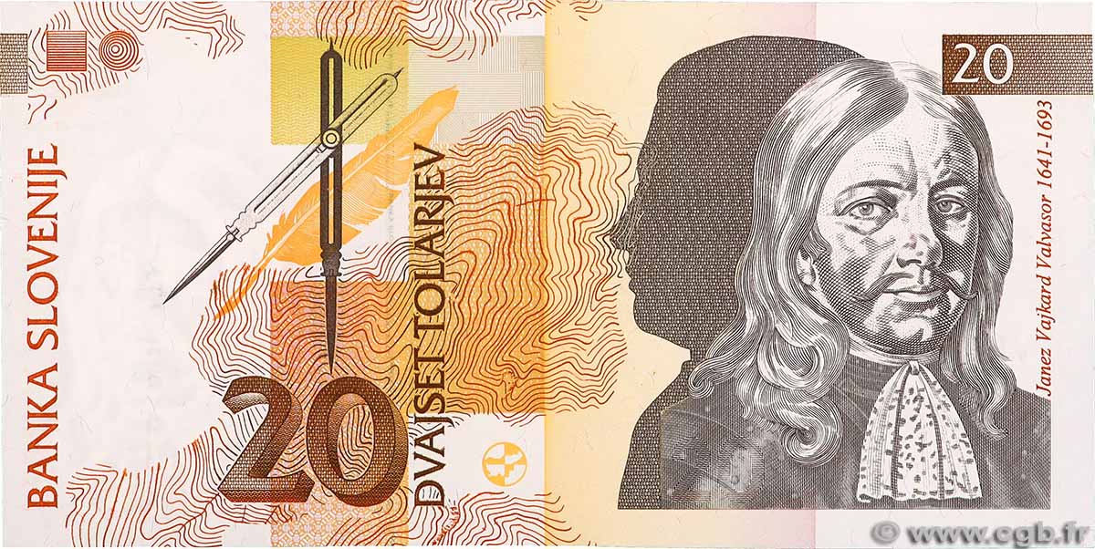 20 Tolarjev SLOVENIA  1992 P.12 UNC