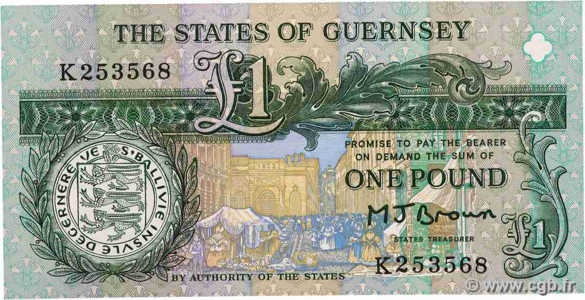 1 Pound GUERNSEY  1991 P.52a ST