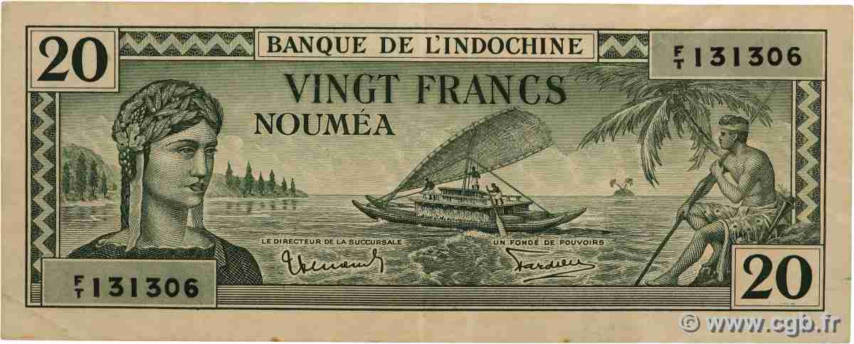 20 Francs NOUVELLE CALÉDONIE  1944 P.49 BB