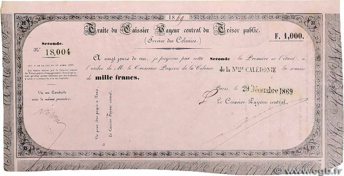 1000 Francs NOUVELLE CALÉDONIE  1869 NC.69.1000 SUP