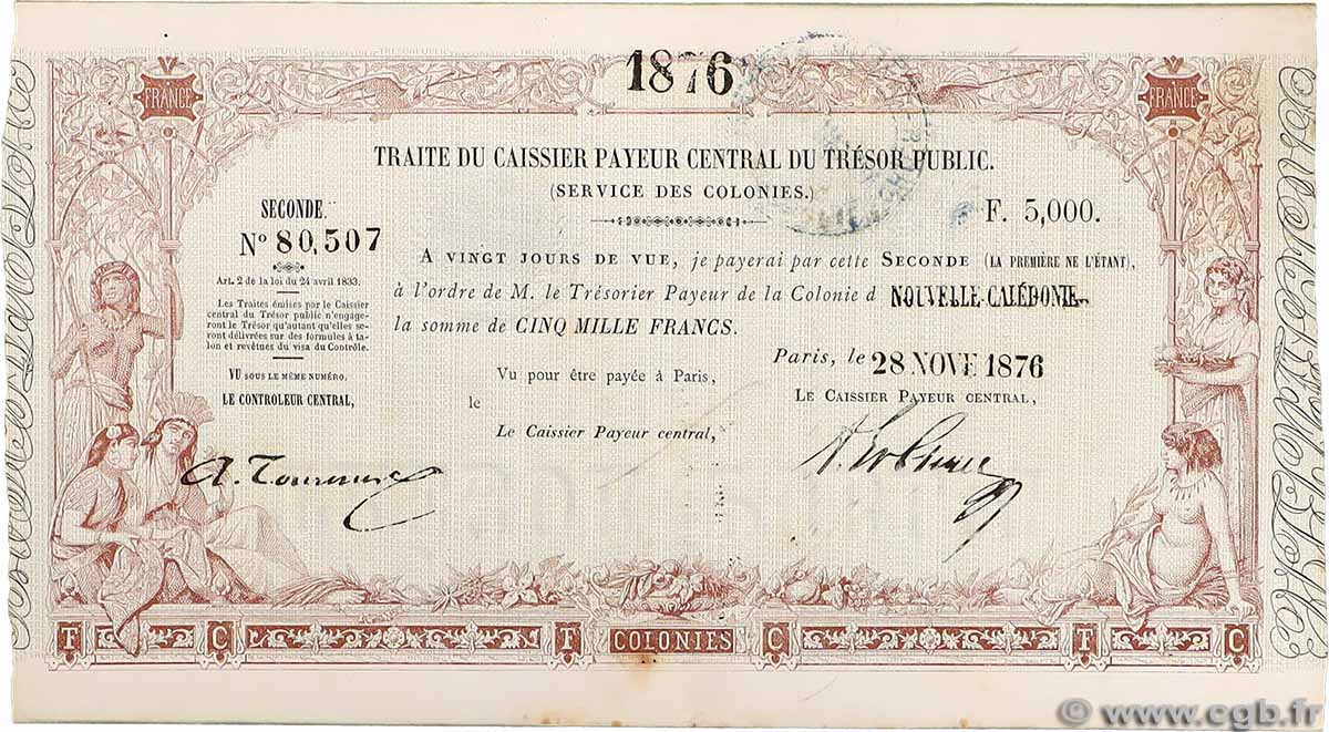5000 Francs NOUVELLE CALÉDONIE  1876 NC.76.5000 SUP