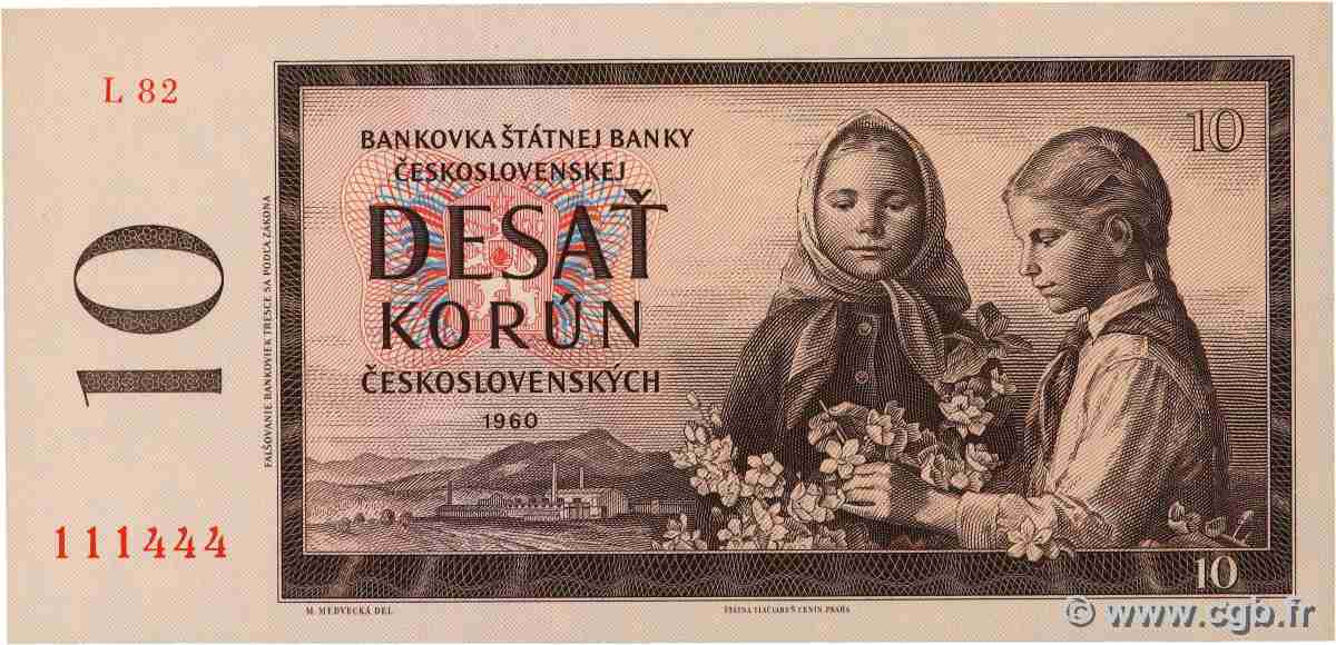 10 Korun CZECHOSLOVAKIA  1960 P.088e UNC