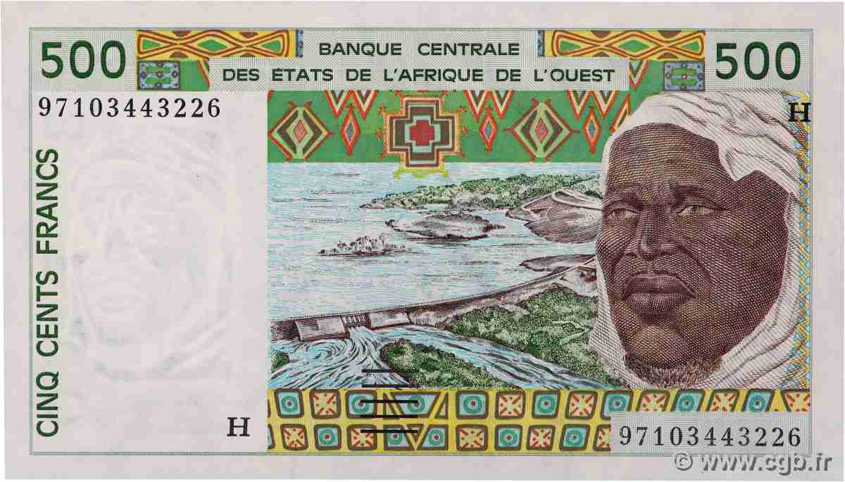 500 Francs WEST AFRICAN STATES  1997 P.610Hh UNC