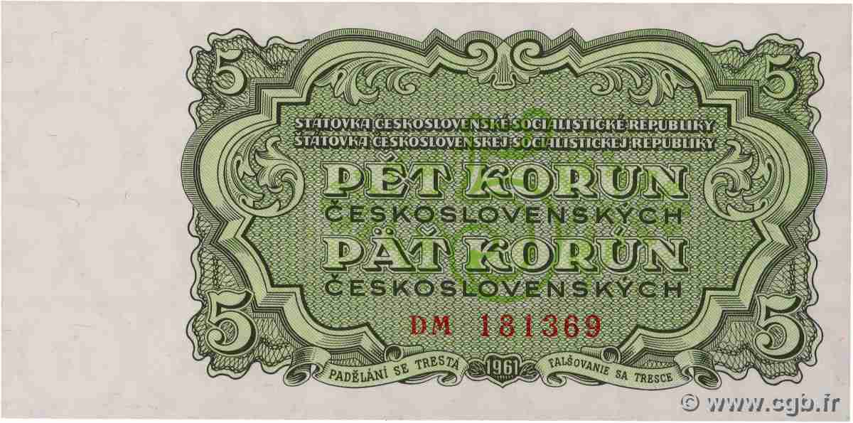 5 Korun CZECHOSLOVAKIA  1961 P.082a UNC