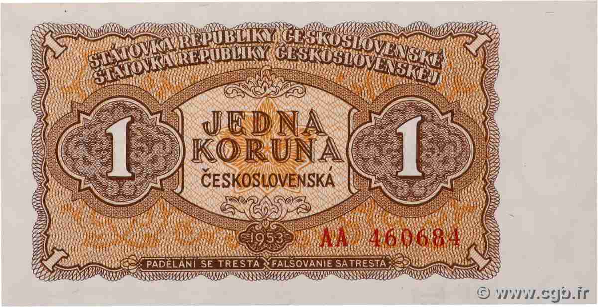 1 Koruna CZECHOSLOVAKIA  1953 P.078a UNC