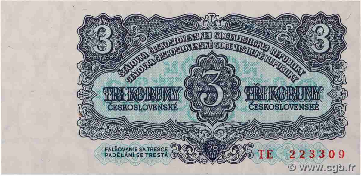3 Korun CZECHOSLOVAKIA  1961 P.081b UNC