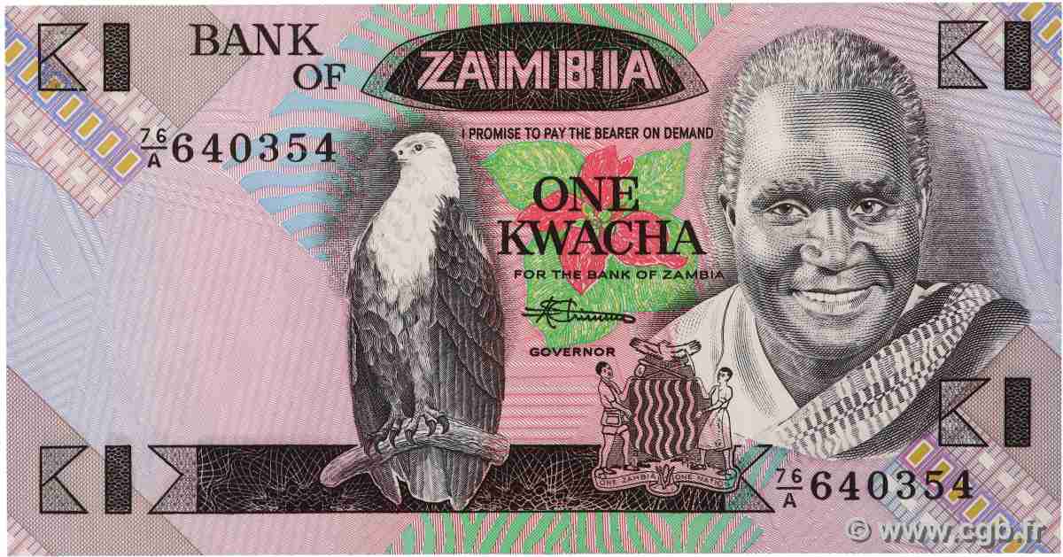 1 Kwacha ZAMBIA  1980 P.23b UNC