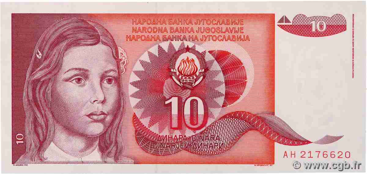 10 Dinara YOUGOSLAVIE  1990 P.103 NEUF