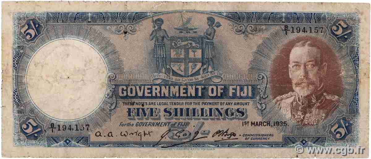 5 Shillings FIJI  1935 P.031c G