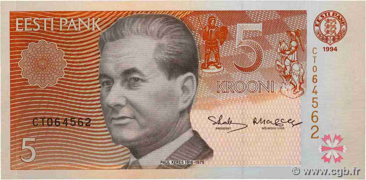 5 Krooni ESTONIE  1994 P.76a NEUF