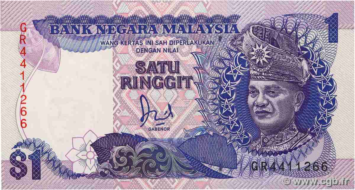 1 Ringitt MALAYSIA  1989 P.27b UNC