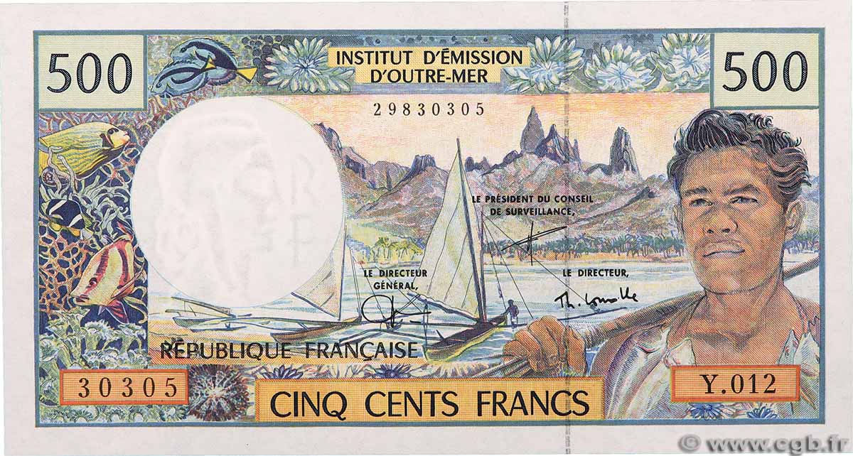500 Francs FRENCH PACIFIC TERRITORIES  2000 P.01e fST+