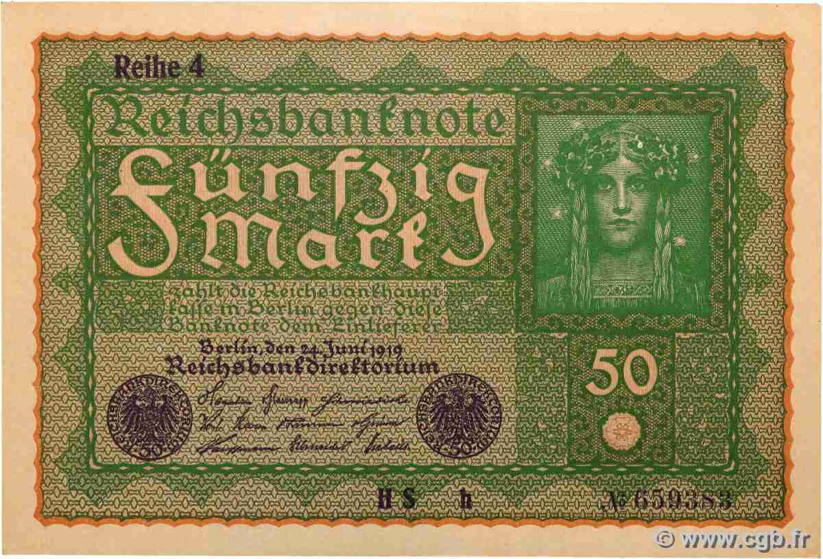 50 Mark DEUTSCHLAND  1919 P.066 fST+