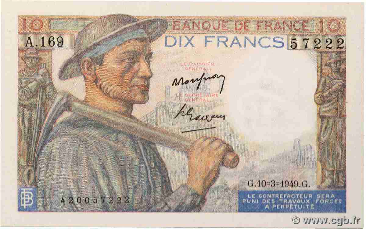 10 Francs MINEUR FRANKREICH  1949 F.08.20 ST