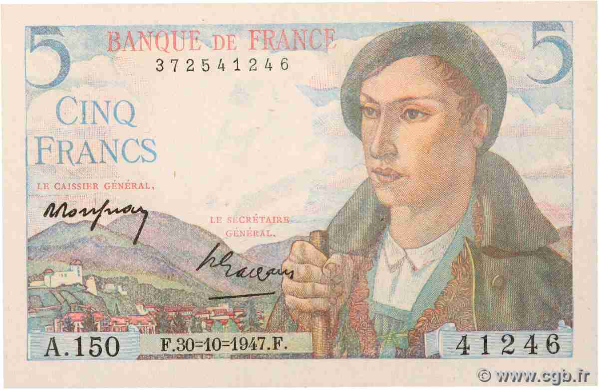 5 Francs BERGER FRANKREICH  1947 F.05.07 ST