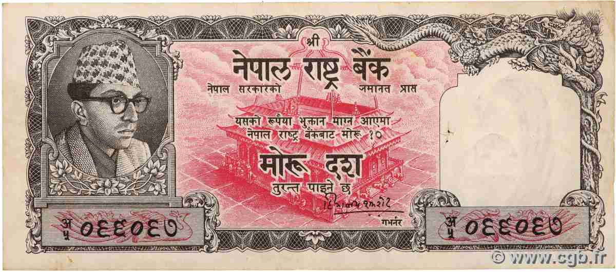 10 Rupees NEPAL  1960 P.10 BB