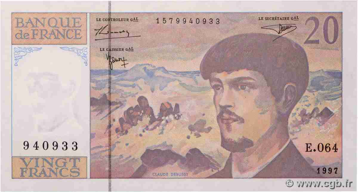 20 Francs DEBUSSY Modifié FRANCIA  1997 F.66ter.02-64 q.FDC